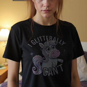 Ik kan het glitterally niet uithalen t-shirt
