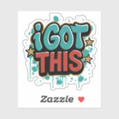 IK KAN HET Graffiti Stijl Motiverende Typografie Sticker (Vel)