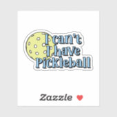 Ik kan het niet, ik heb pickleball | Blauw en geel Sticker (Vel)