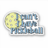 Ik kan het niet, ik heb pickleball | Blauw en geel Sticker (Voorkant)
