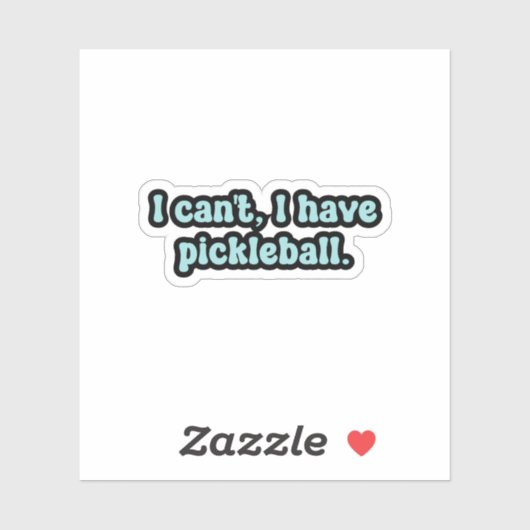 Ik kan het niet, ik heb pickleball Blue Retro Text Sticker (Vel)