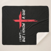 Ik kan het niet, maar ik ken een man Jezus kruis g Sherpa Deken (Voorkant (horizontaal))