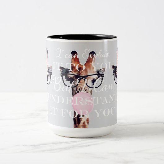 Ik kan het uitleggen aan Giraffe Bgloed Tweekleurige Koffiemok (Center)