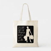 Ik kan het winkelen opgeven, maar... Canvas tas (Achterkant)