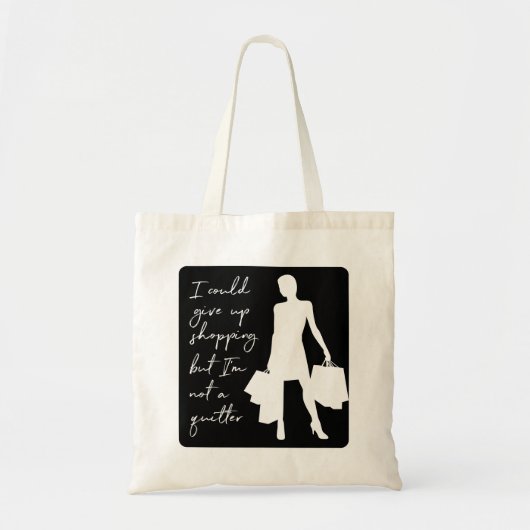 Ik kan het winkelen opgeven, maar... Canvas tas (Voorkant)