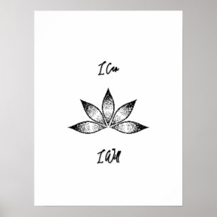 Ik Kan Ik Zal Inspirerende Bepaalde Lotus Poster