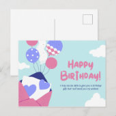 Ik kan je misschien geen verjaardagscadeau geven briefkaart (Voorkant / Achterkant)