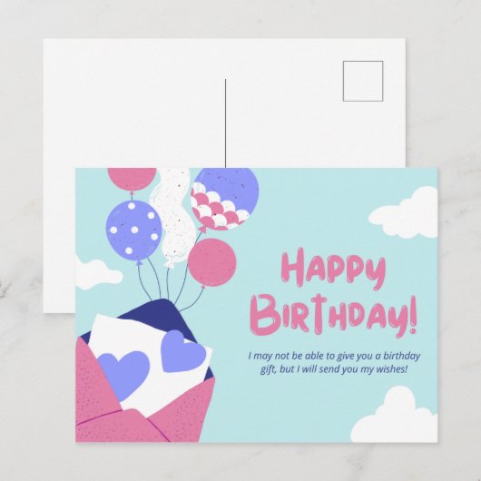 Ik kan je misschien geen verjaardagscadeau geven briefkaart (Voorkant / Achterkant)