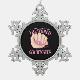 Ik kan je nagels en de wereld tin sneeuwvlok ornament