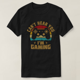Ik kan je niet horen dat ik een grappige gamer Gif T-shirt