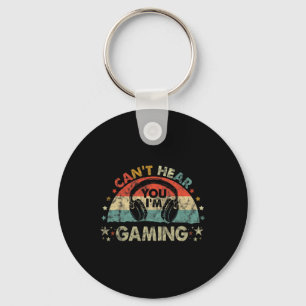 Ik kan je niet horen dat ik schitterende gamercad sleutelhanger