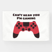 Ik kan je niet horen hoe ik een grappige gamer ben spandoek (Horizontaal)