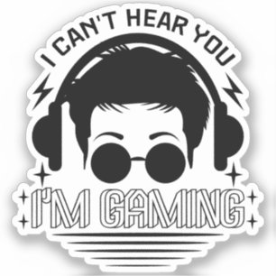 Ik kan je niet horen Ik ben het spelen van grappig Sticker