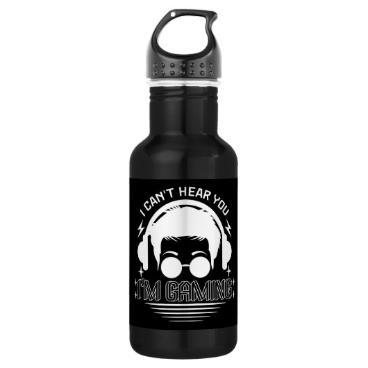 Ik kan je niet horen Ik ben het spelen van grappig Waterfles (Voorkant)