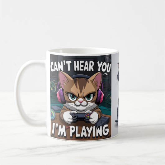 "Ik kan je niet horen, ik speel Koffiemok (Links)