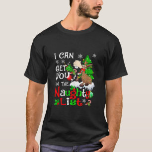 Ik kan je op de Naughty List Funny Donkey Chr T-shirt