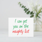 Ik kan je op de Naughty List zetten Briefkaart (Staand voorkant)