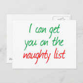 Ik kan je op de Naughty List zetten Briefkaart (Voorkant / Achterkant)