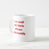 Ik kan je wasverzachter ruiken. Helaas. Koffiemok (Voorkant links)