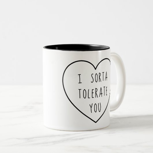 Ik kan je wel verdragen | Humor Tweekleurige Koffiemok (Voorkant rechts)
