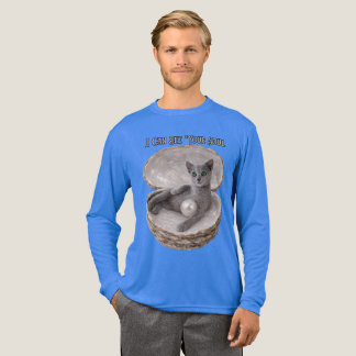 Ik kan je ziel zien Grappig Russisch Blauw kat ont Tri-Blend Shirt