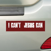 Ik kan Jezus niet. Bumpersticker (Op auto)
