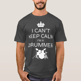 Ik kan kalm houden, een drummer grappige muziekopn t-shirt