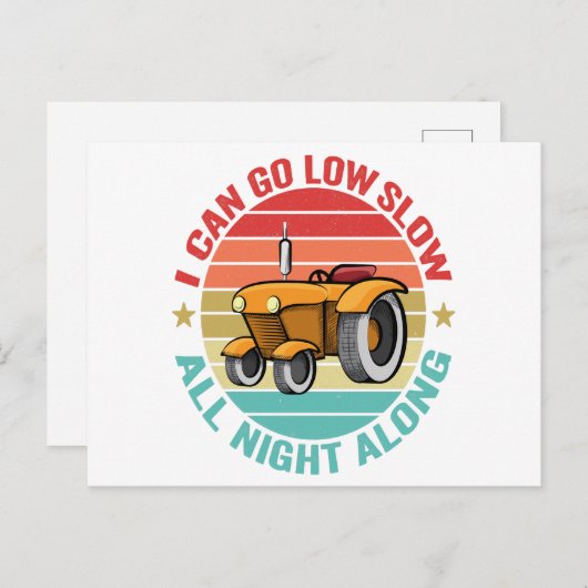 Ik kan langzaam heel de nacht rondom de grappige T Briefkaart (Voorkant / Achterkant)