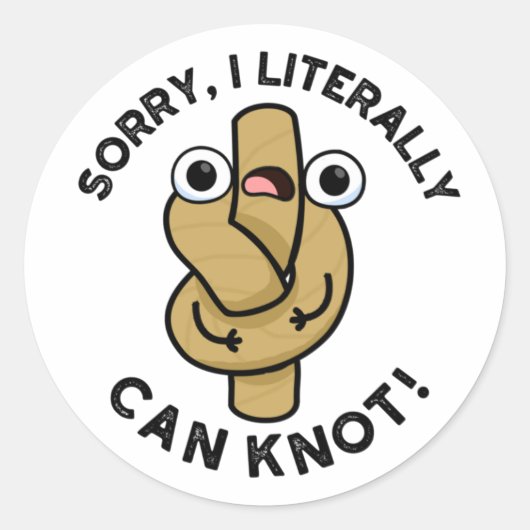 Ik kan letterlijk Funny Rope Pun kennen Ronde Sticker (Voorkant)