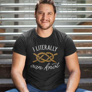 Ik kan letterlijk knopen leggen t-shirt