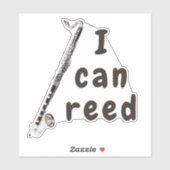 Ik kan lezen: basklarinet sticker (Vel)