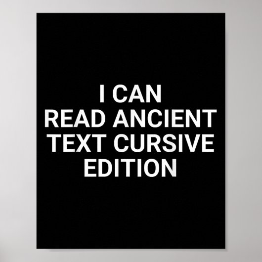 Ik kan lezen Oude tekst Cursieve editie Grappige m Poster (Voorkant)