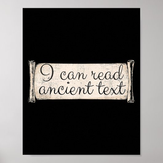 Ik kan lezen oude tekst grappig cursief schrijven poster (Voorkant)