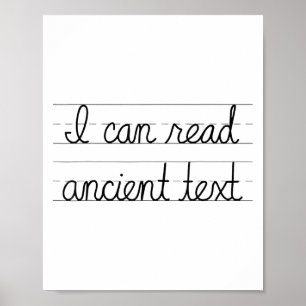 Ik kan lezen oude tekst T-shirt geschenken Grappig Poster