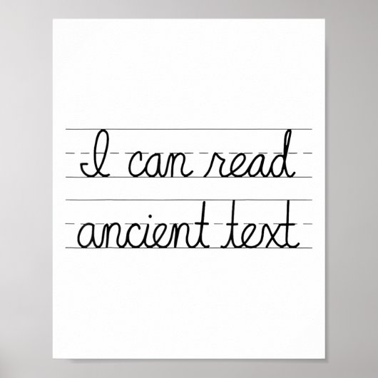 Ik kan lezen oude tekst T-shirt geschenken Grappig Poster (Voorkant)
