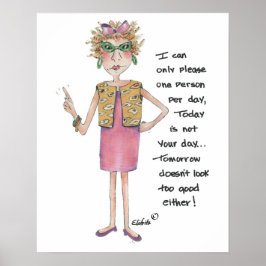 Ik kan maar één leuke waterverf van gezegden maken poster