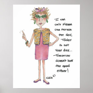 Ik kan maar één leuke waterverf van gezegden maken poster