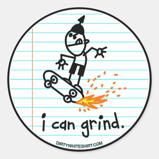 Ik kan malen. ronde sticker (Voorkant)