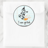 Ik kan malen. ronde sticker (Tas)