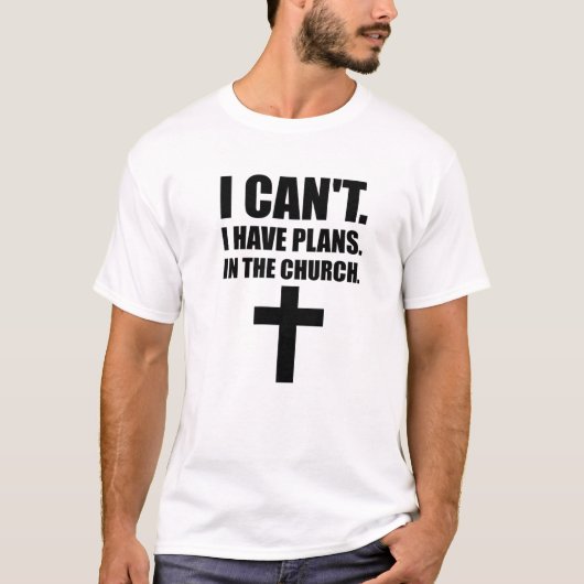 Ik kan me voorstellen in de kerk, Jezus, God, Chr. T-shirt (Voorkant)