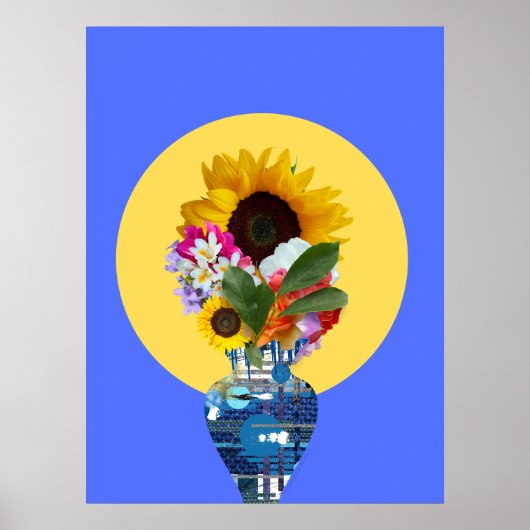 Ik kan mezelf bloemen kopen! Blauw Poster (Voorkant)