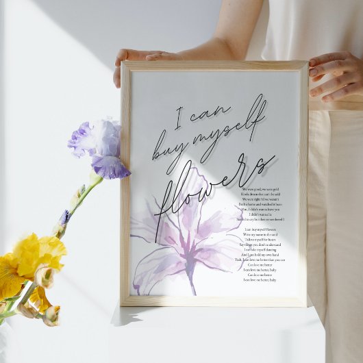 Ik kan mezelf bloemen van Lyric Song Poster kopen
