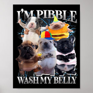 Ik kan mijn buik wassen Grappige hond Maak mijn bu Poster