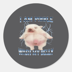 Ik Kan Mijn Buik Wassen Grappige Hond Maak Mijn Bu Ronde Sticker