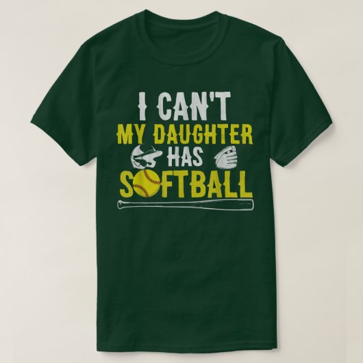 Ik kan mijn dochter geen softball papa en mam Moth T-shirt (Design voorkant)