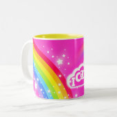 "Ik kan mijn dromen vervullen" motivatie roze mok (Voorkant links)