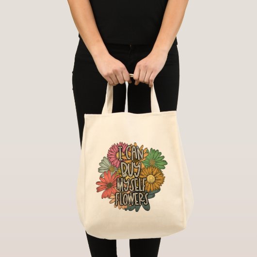 Ik kan mijn eigen bloemen Canvas tas kopen (Voorkant (product))