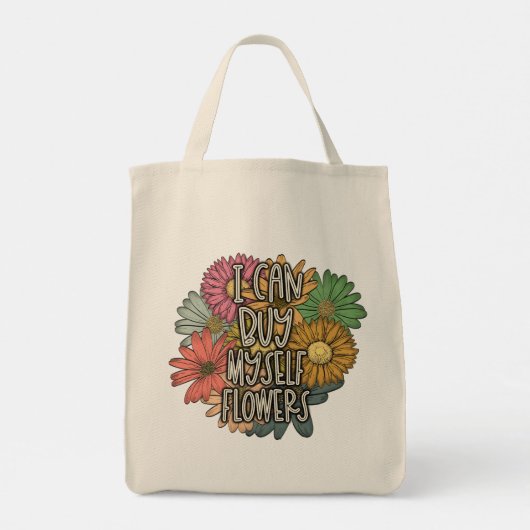 Ik kan mijn eigen bloemen Canvas tas kopen (Achterkant)