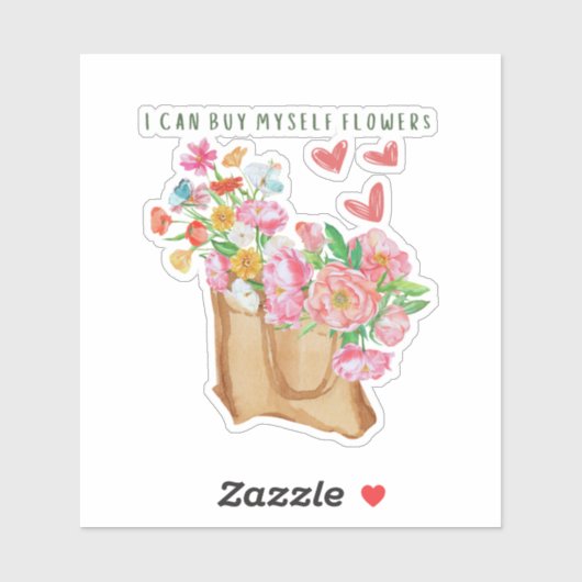 Ik kan mijn eigen bloemen kopen sticker (Vel)