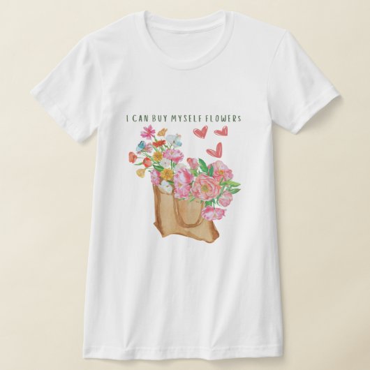 Ik kan mijn eigen bloemen kopen t-shirt (Laagn)